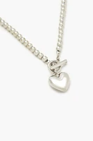 Beaded Heart Toggle Necklace