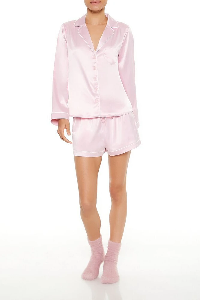 Heart Pocket Pajama Shirt & Shorts Set