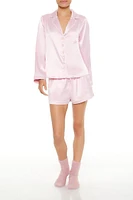 Heart Pocket Pajama Shirt & Shorts Set