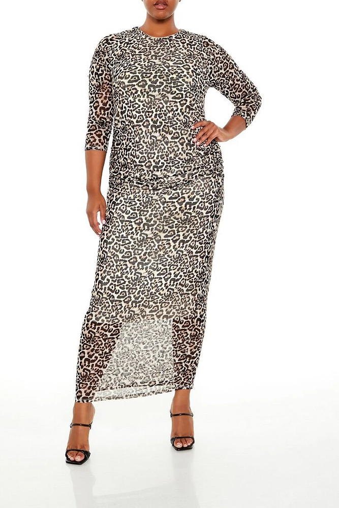 Plus Leopard Maxi Dress