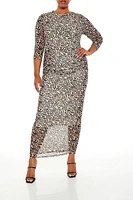 Plus Leopard Maxi Dress