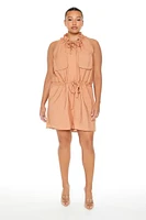 Plus Sleeveless Cargo Romper