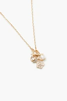 Flower Charm Cluster Necklace