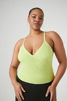 Plus Ribbed Sweater-Knit Cami