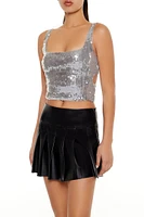 Sequin Cutout Crop Top