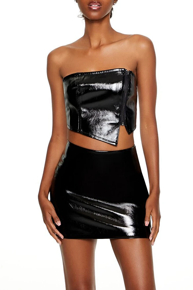 Faux Leather Tube Top