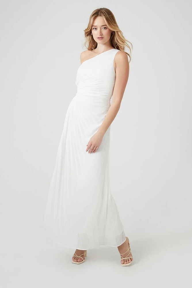 Textured One-Shoulder Maxi Dress