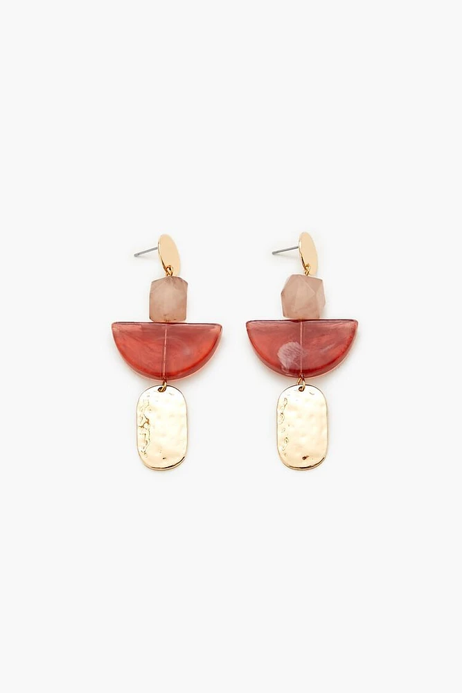 Geo Faux Stone Drop Earrings