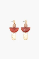 Geo Faux Stone Drop Earrings