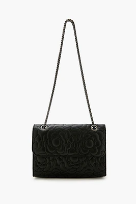 Floral-Quilted Crossbody Bag