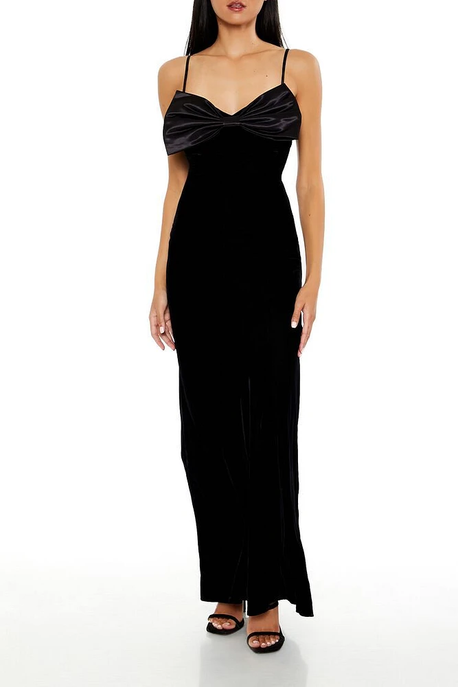 Velvet Bow Maxi Dress