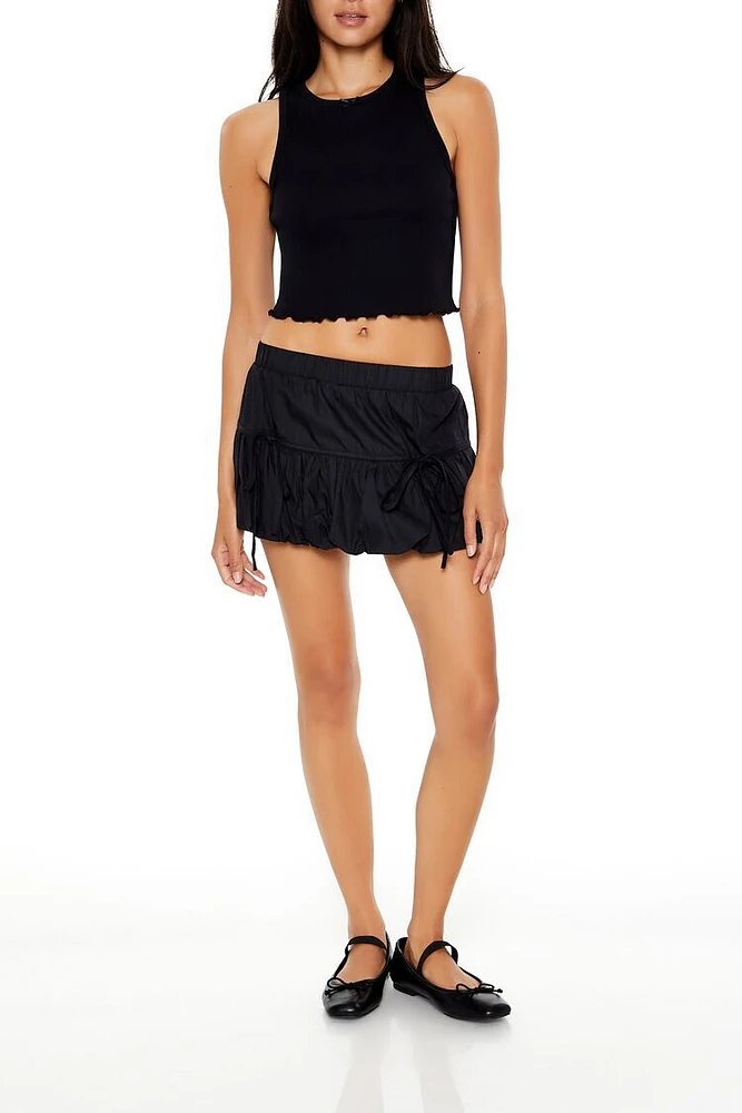 Bubble-Hem Mini Skirt