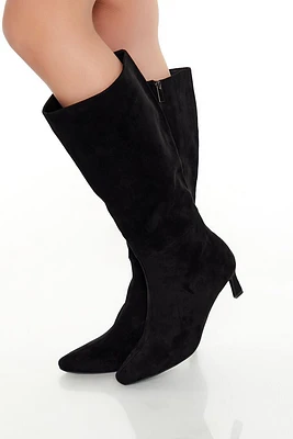 Faux Suede Pointed-Toe Boots