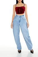 Velvet Bustier Cropped Cami