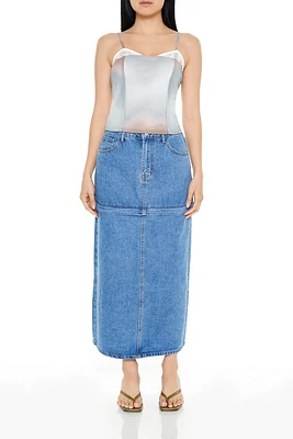 Convertible Denim Maxi Skirt