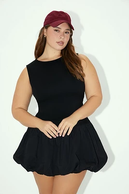 Plus Bubble-Hem Mini Dress