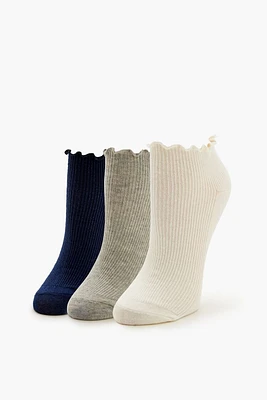 Lettuce-Edge Ankle Socks Set - 3 pack