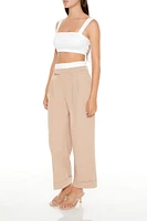 Cuffed Two-Tone Trouser Pants