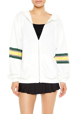 Oversized Varsity Zip-Up Hoodie