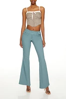 Pinstriped Low-Rise Flare Pants