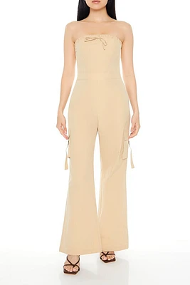 Strapless Bow Cargo Jumpsuit