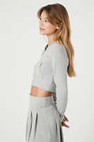 Cropped Zip-Up Hoodie