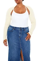 Plus Open-Front Shrug Sweater