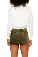 Faux Shearling Cropped Vest