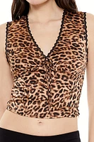 Leopard Print Cropped Tank Top