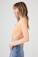Ribbed Surplice Crop Top
