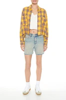 Cropped Flannel Shirt