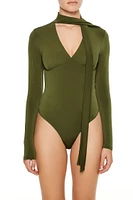 Plunging Scarf Bodysuit