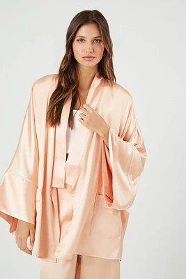 Satin Open-Front Kimono