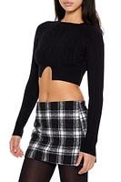 Ribbed Cutout Sweater