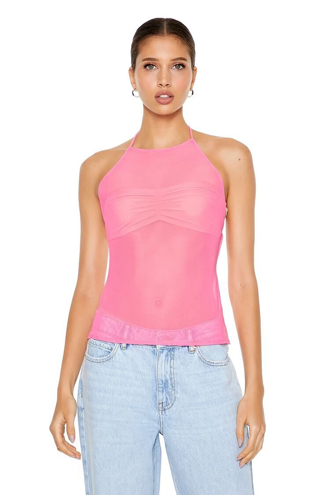 Sheer Mesh Halter Top