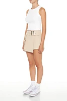 Pleated Wrap Pocket Skort