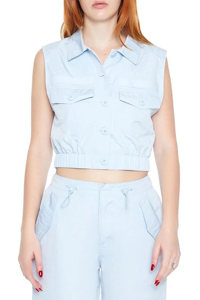 Button-Up Cropped Vest