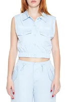 Button-Up Cropped Vest