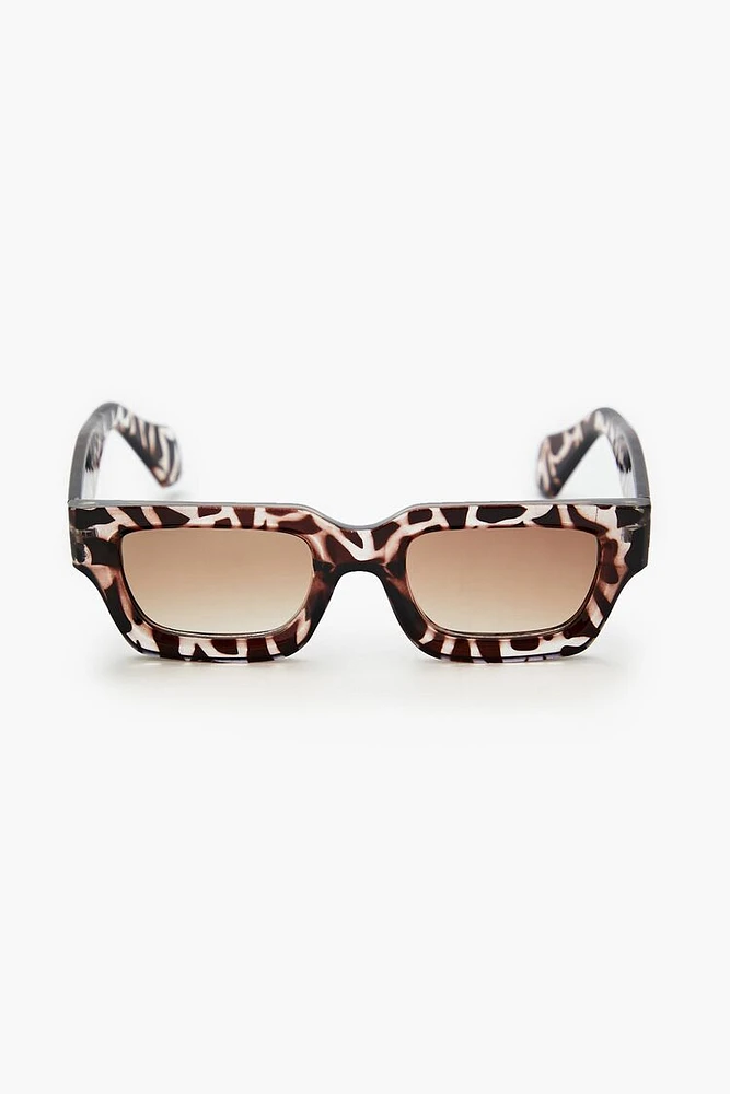 Giraffe Print Rectangle Sunglasses