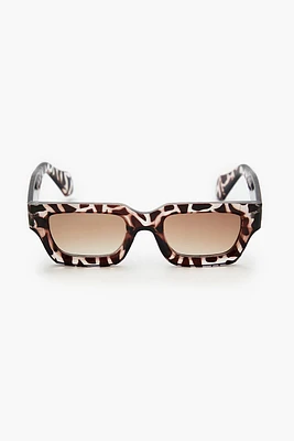 Giraffe Print Rectangle Sunglasses