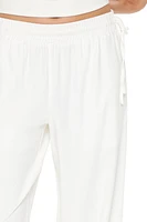 Shirred Tie-Waist Wide-Leg Pants