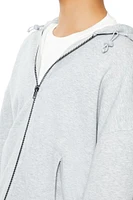Toggle Drawstring Zip-Up Hoodie