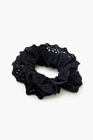 Floral Eyelet Hair Scrunchie