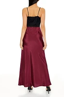 Two-Tone Maxi Slip Dress