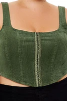 Plus Corduroy Crop Top