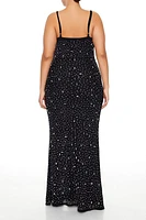 Plus Rhinestone Maxi Dress