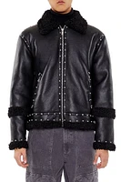 Studded Faux Leather Jacket