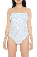 Ditsy Floral Print Tube Bodysuit