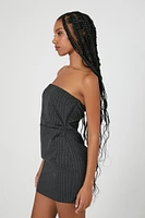 Pinstriped Tube Mini Dress