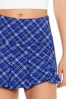 Pleated Plaid Mini Skirt